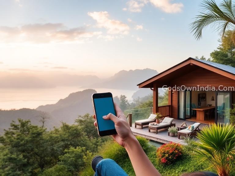 A high-quality image showcasing modern travel planning and sustainable exploration for 2025.