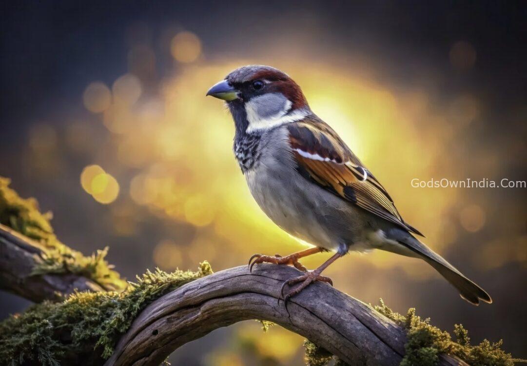 House Sparrow close-up on branch – World Sparrow Day 2026
