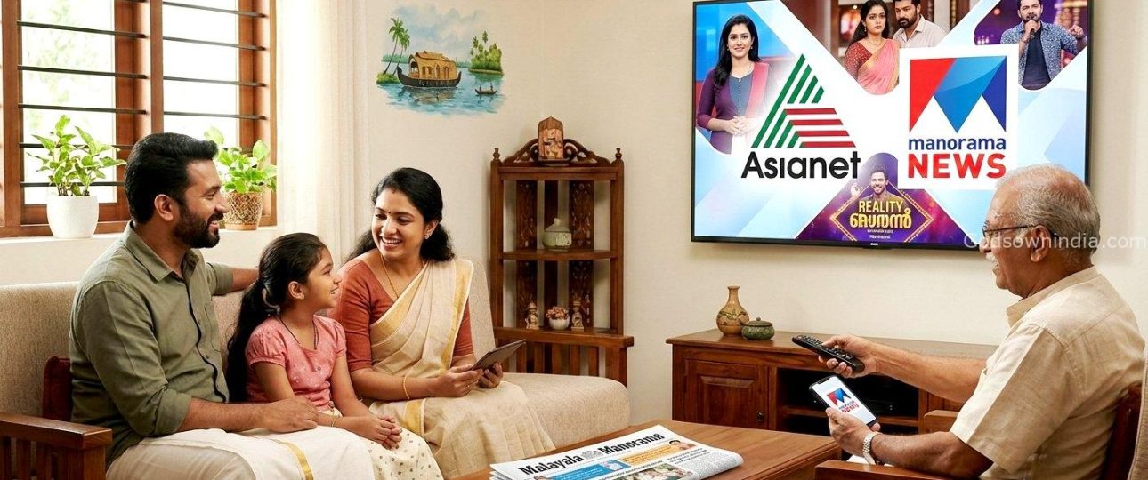 Asianet and Manorama dominance in Kerala households.