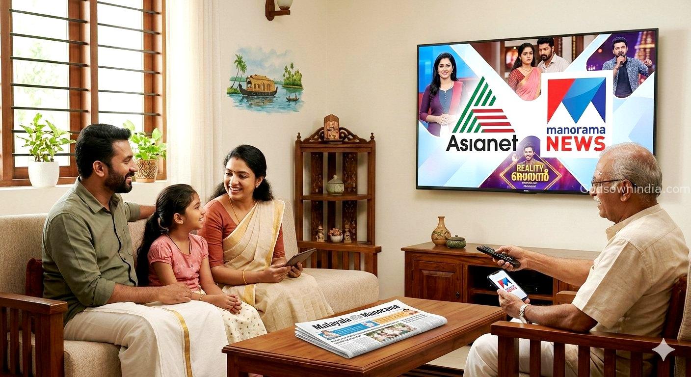 Asianet and Manorama dominance in Kerala households.