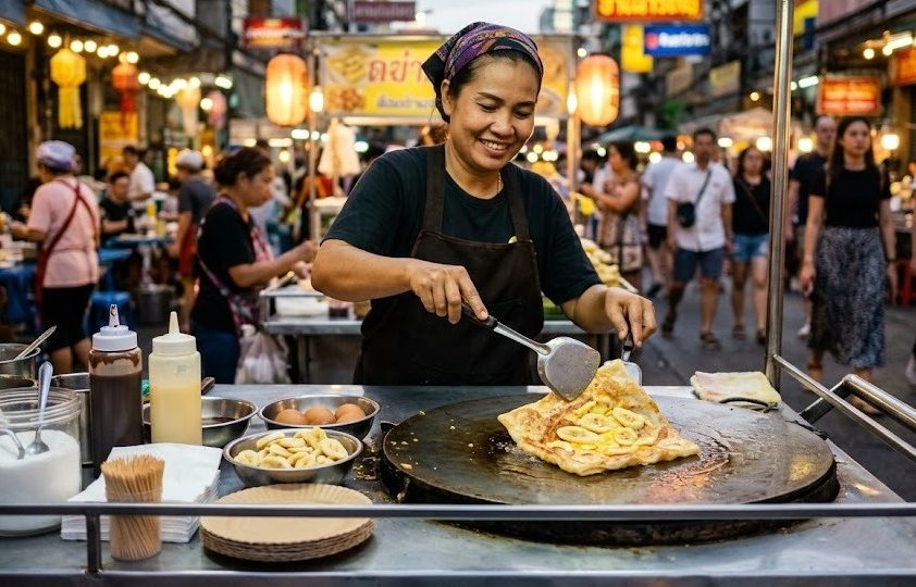 Thai banana pancake